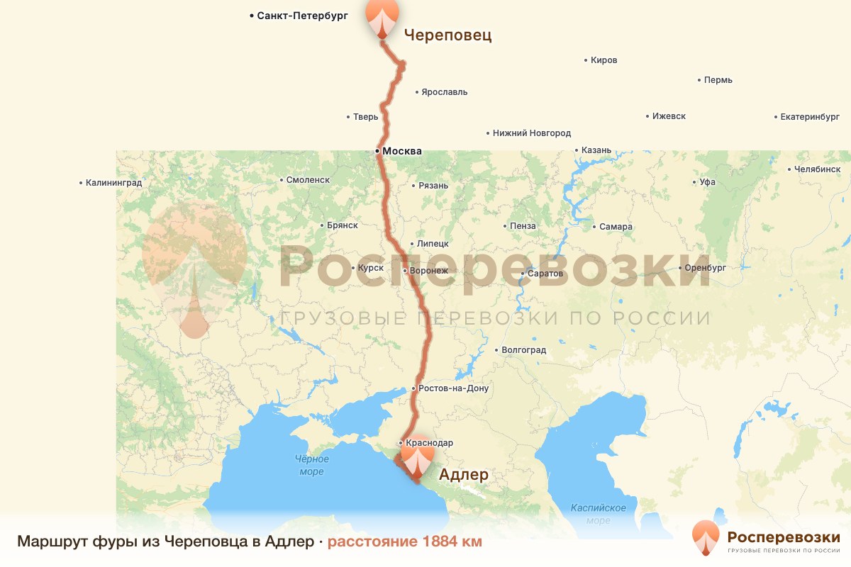 Фура Череповец Адлер
