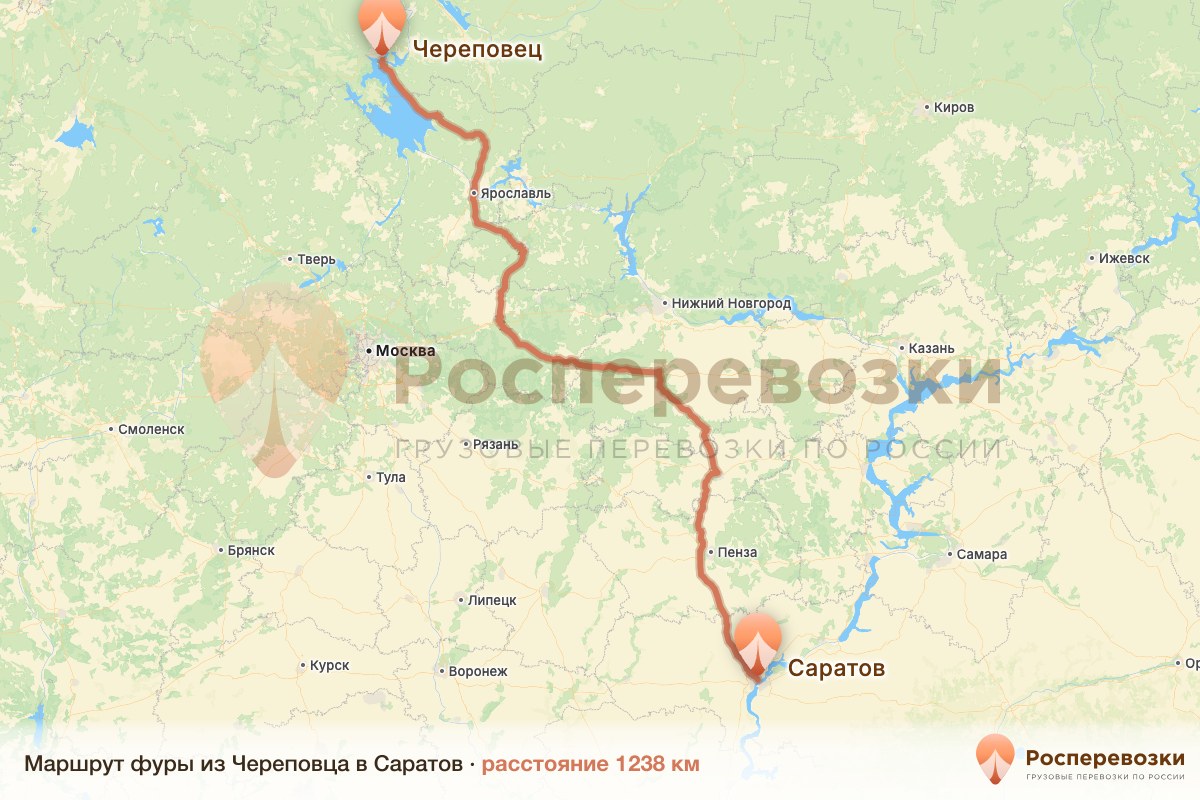 Фура Череповец Саратов