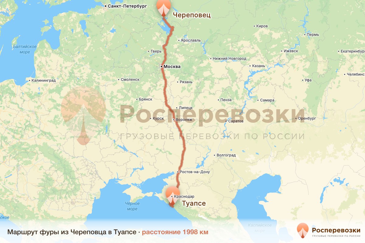 Фура Череповец Туапсе