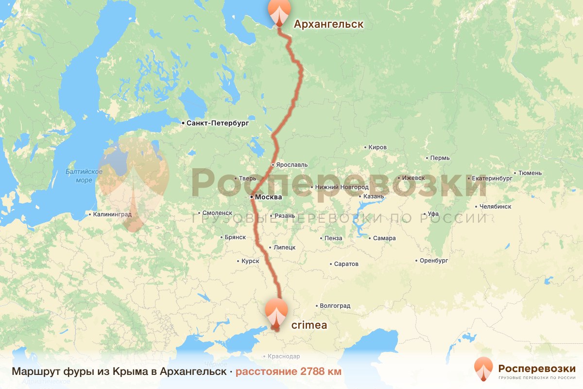 Фура Крым Архангельск