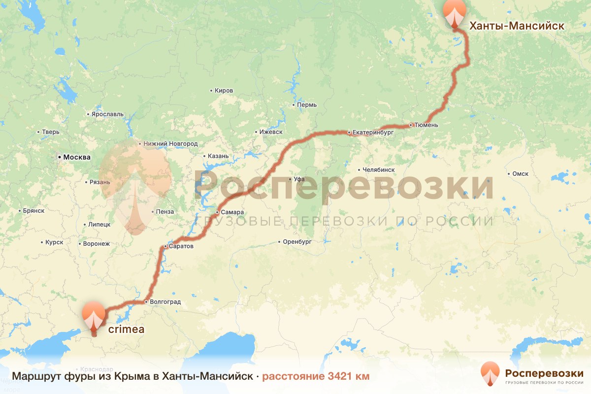 Фура Крым Ханты-Мансийск
