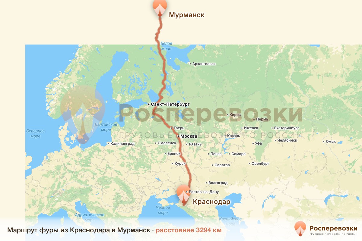 Фура Краснодар Мурманск