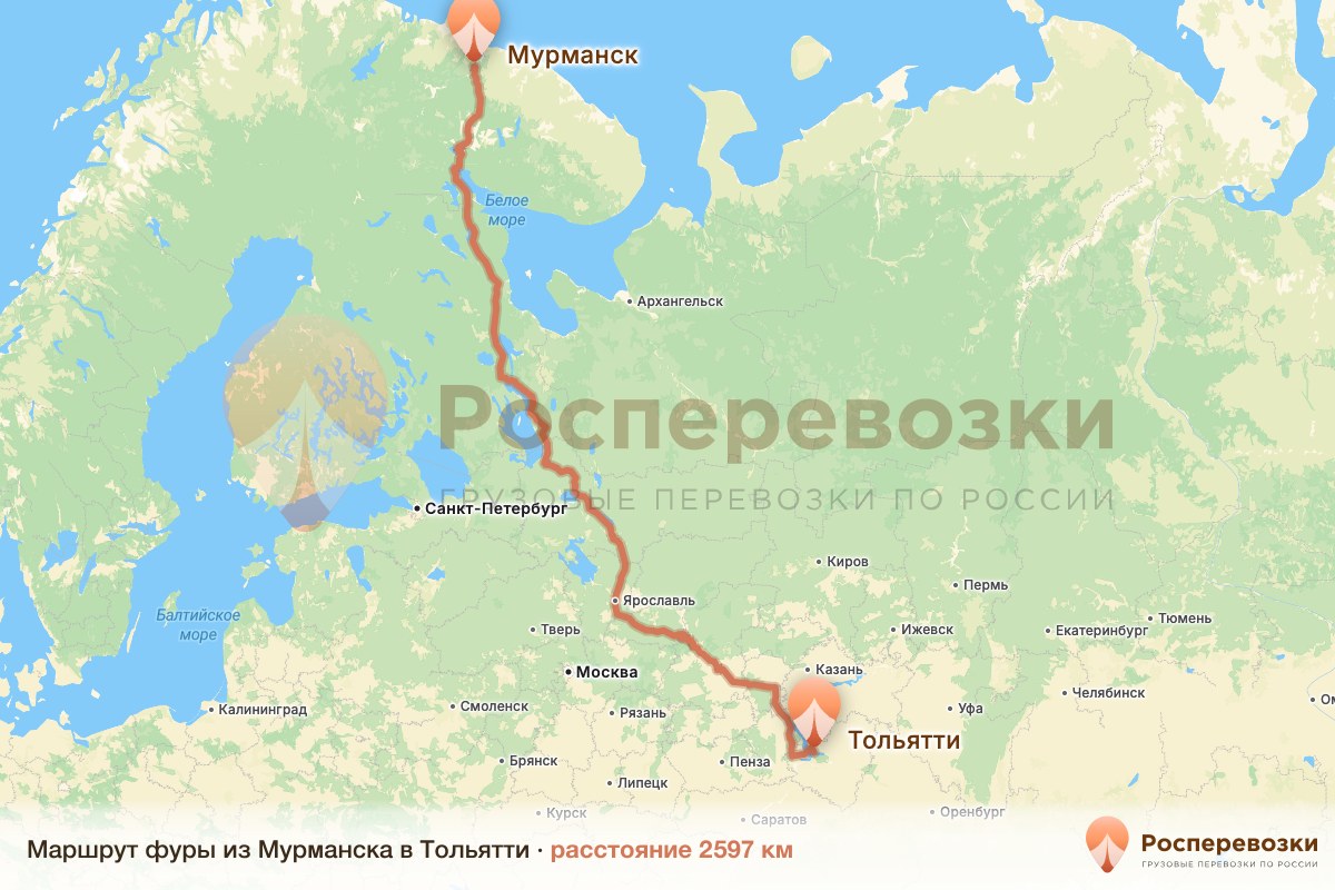 Фура Мурманск Тольятти
