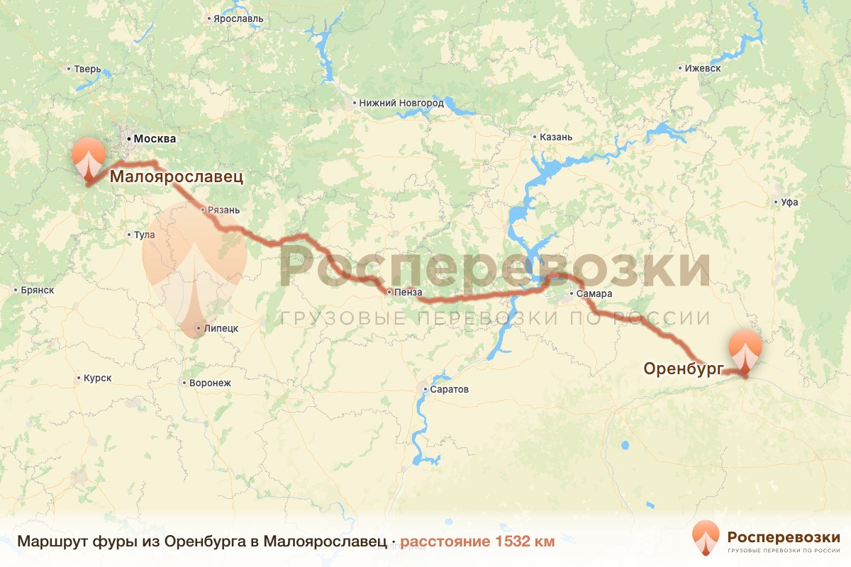Фура Оренбург Малоярославец