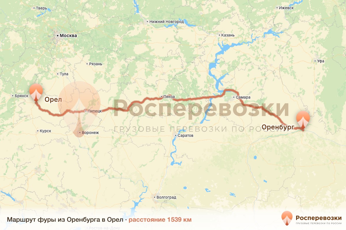Фура Оренбург Орел