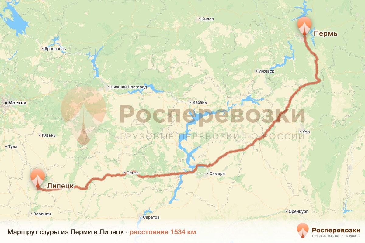 Фура Пермь Липецк