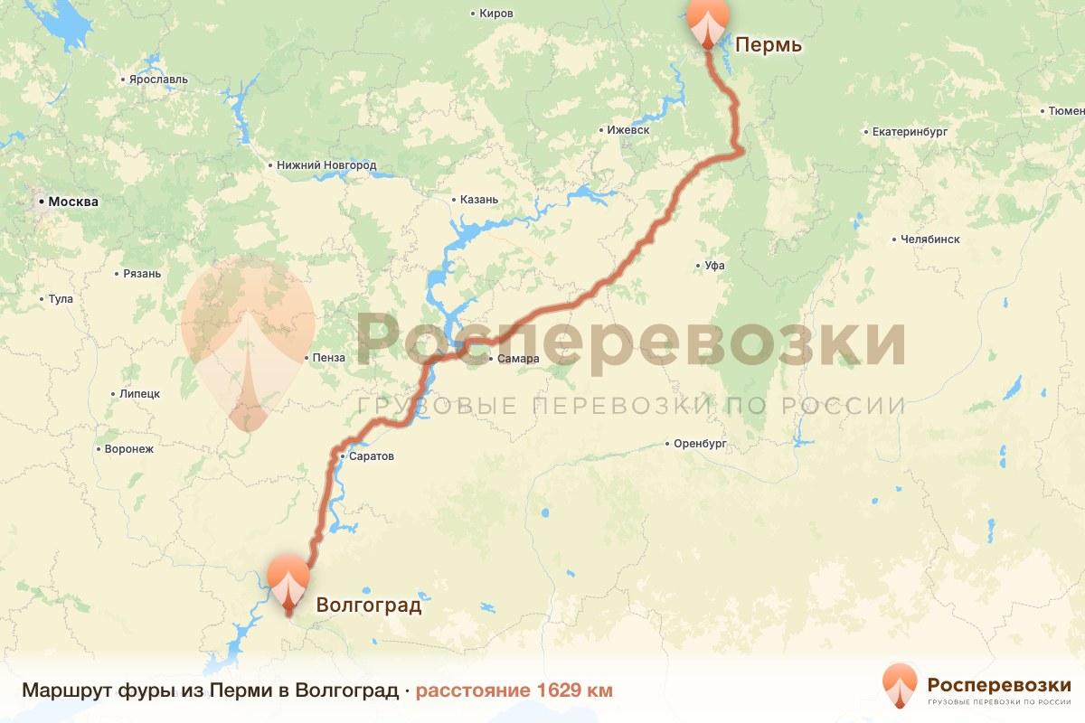 Фура Пермь Волгоград