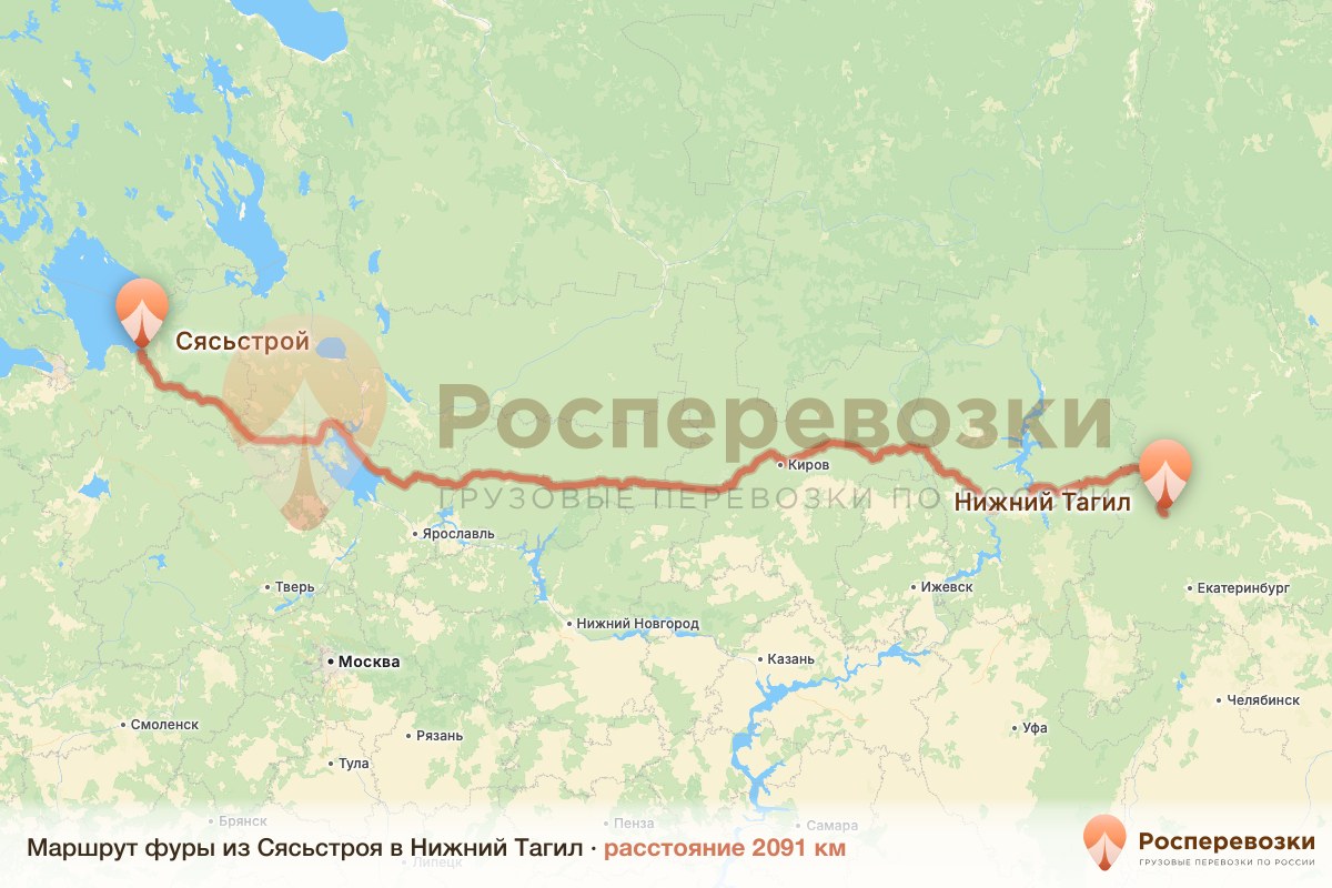 Фура Сясьстрой Нижний Тагил