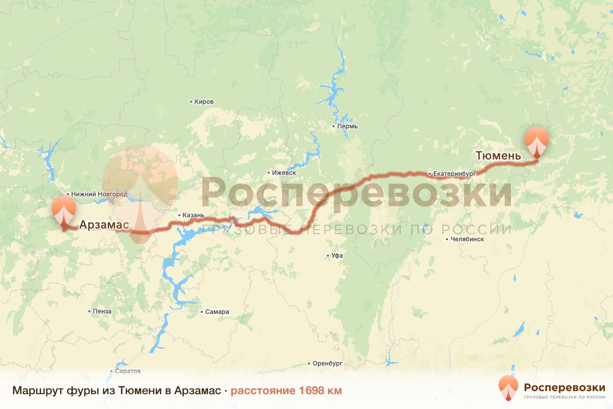 Фура Тюмень Арзамас
