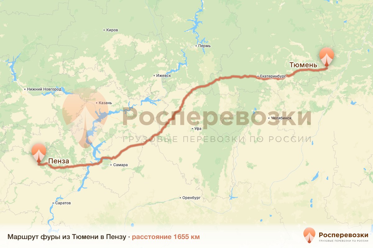 Фура Тюмень Пенза