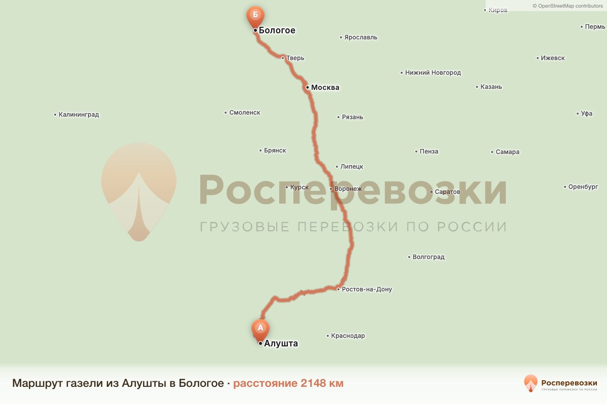 Газель Алушта Бологое