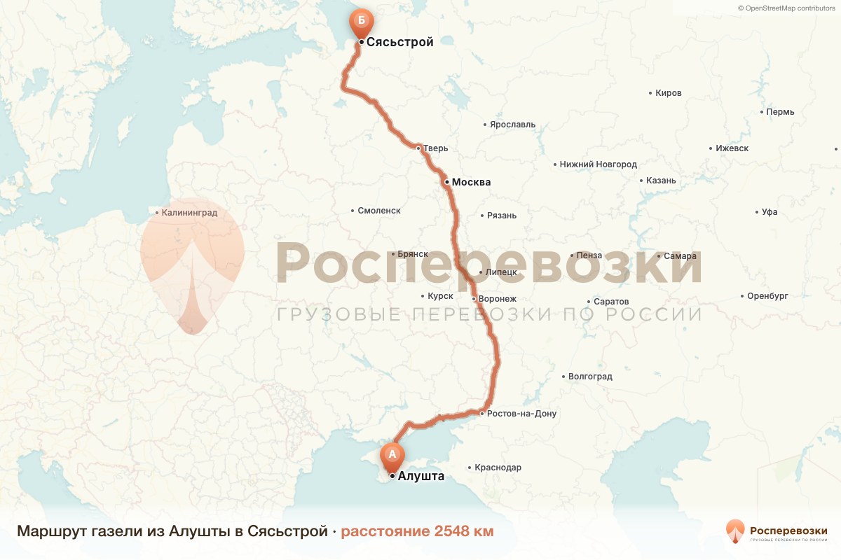 Газель Алушта Сясьстрой