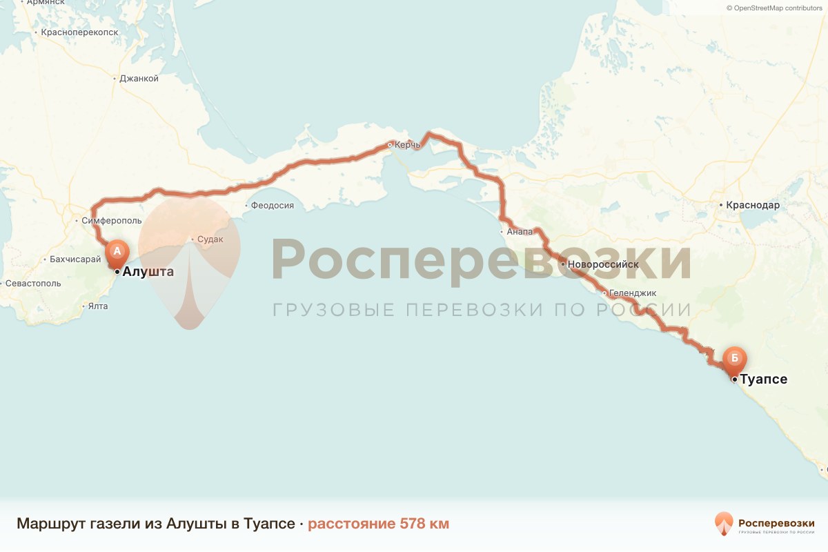 Газель Алушта Туапсе
