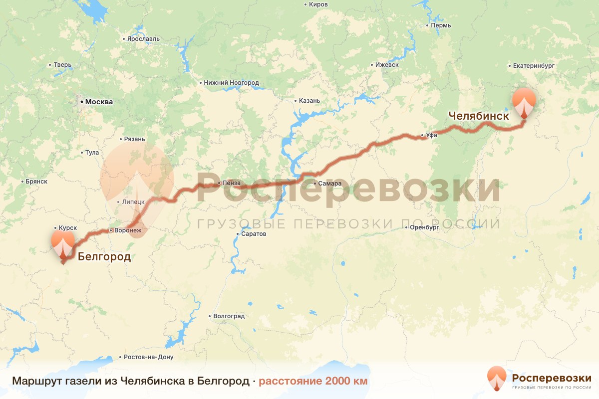 Газель Челябинск Белгород