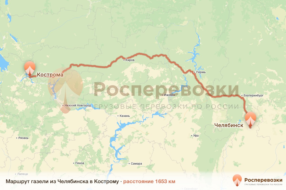 Газель Челябинск Кострома
