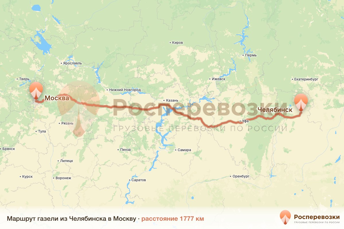 Газель Челябинск Москва