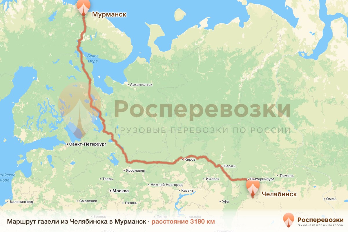 Газель Челябинск Мурманск