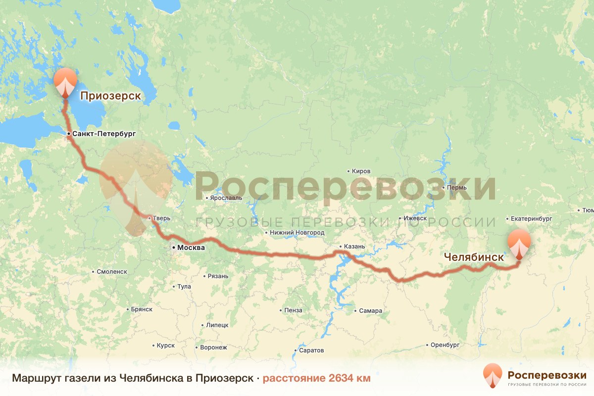 Газель Челябинск Приозерск