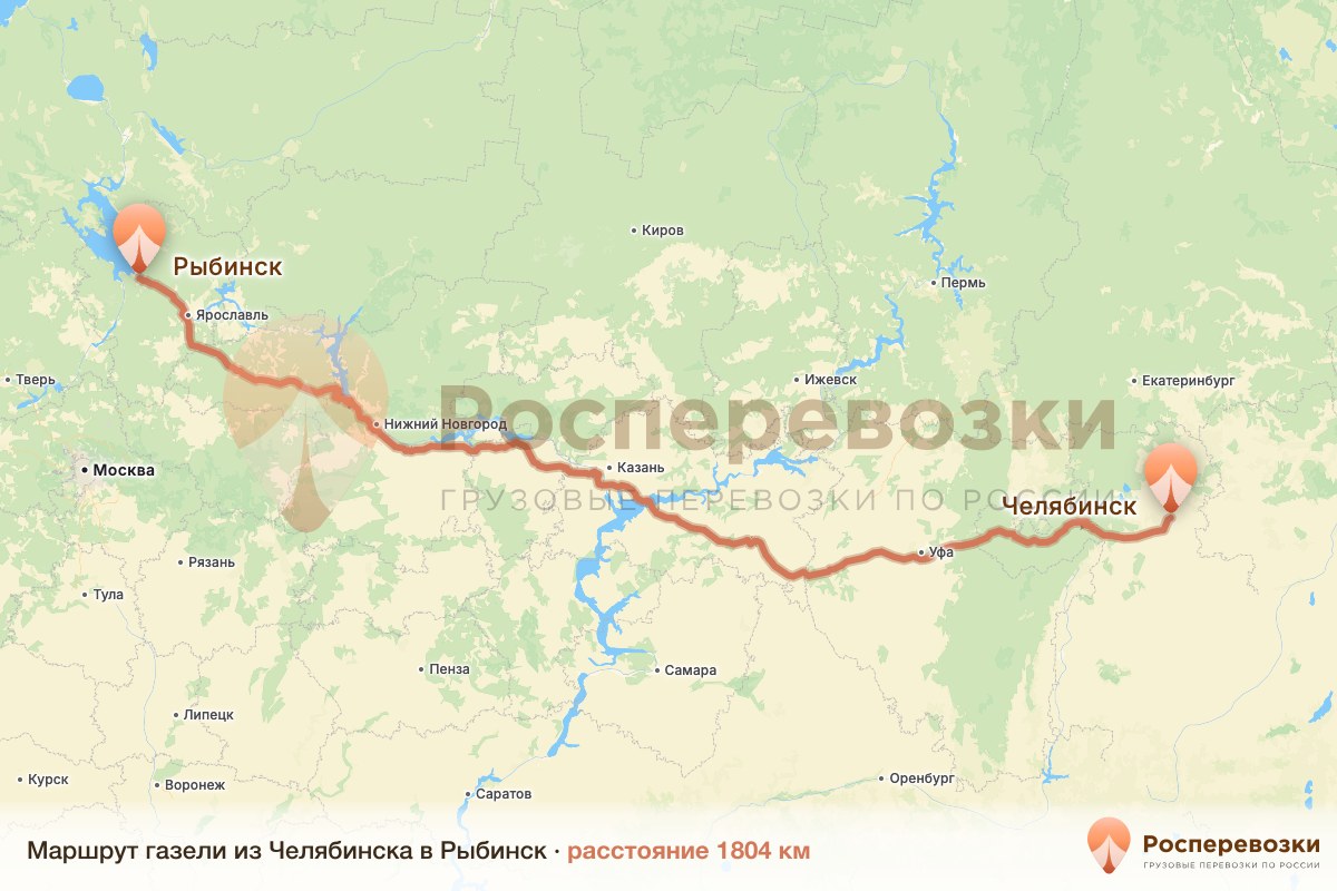 Газель Челябинск Рыбинск