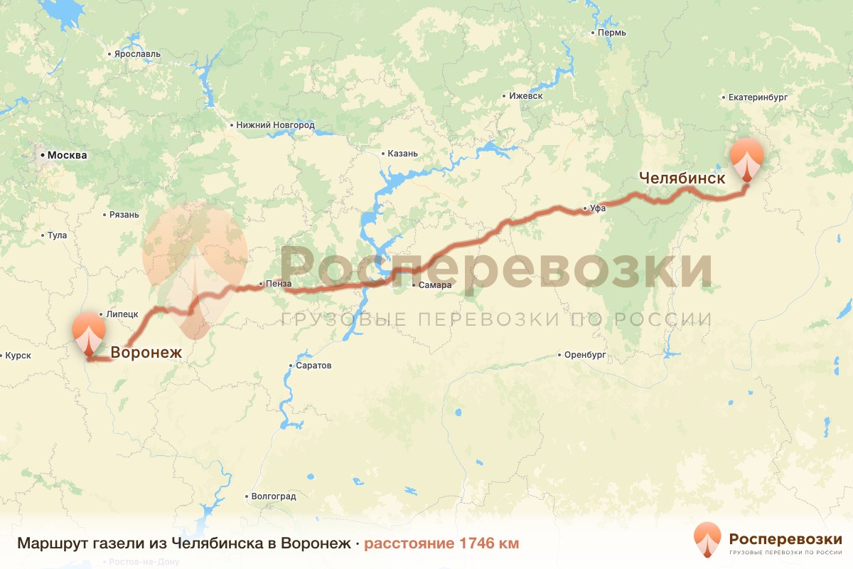 Газель Челябинск Воронеж