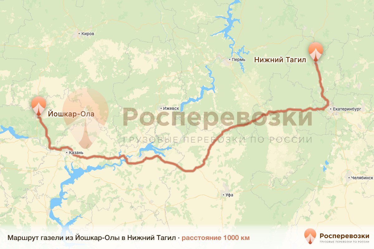 Газель Йошкар-Ола Нижний Тагил