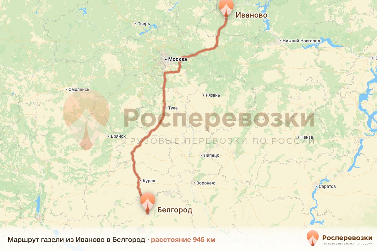 Газель Иваново Белгород