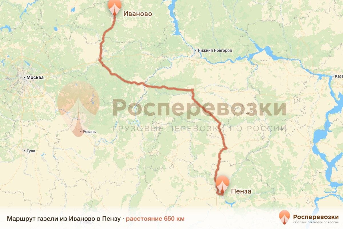 Газель Иваново Пенза