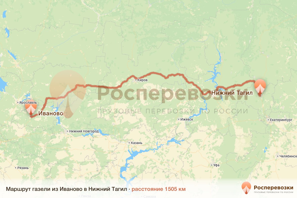 Газель Иваново Нижний Тагил