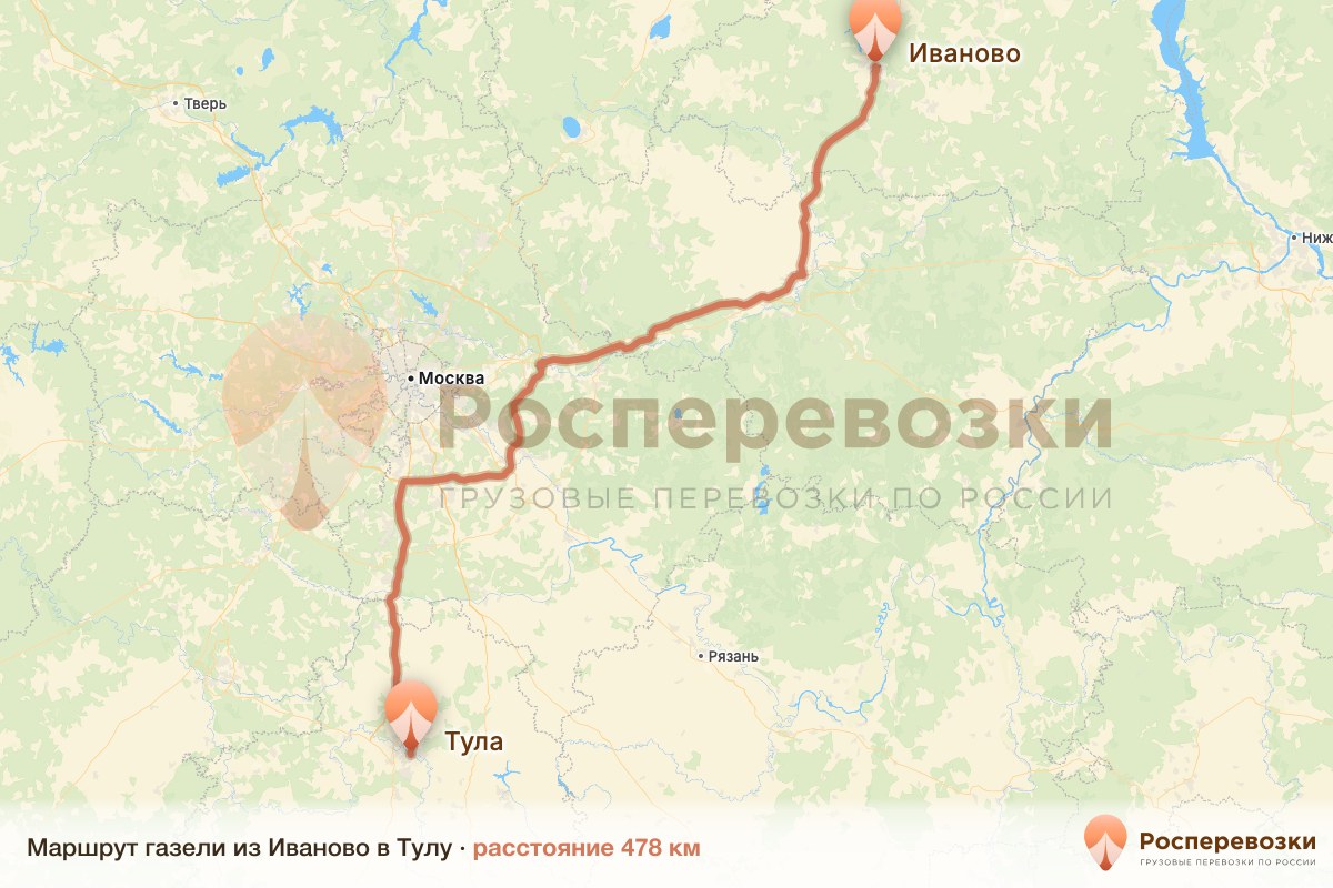 Газель Иваново Тула