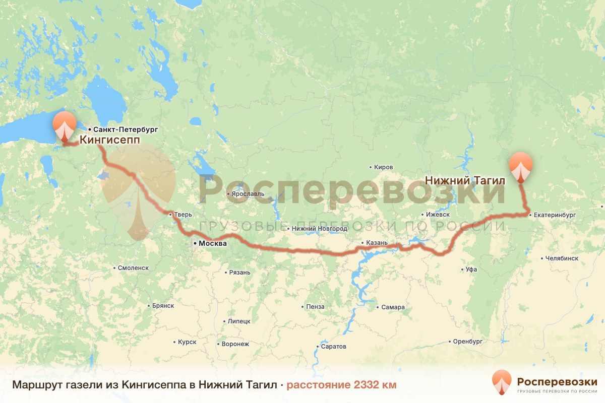 Газель Кингисепп Нижний Тагил