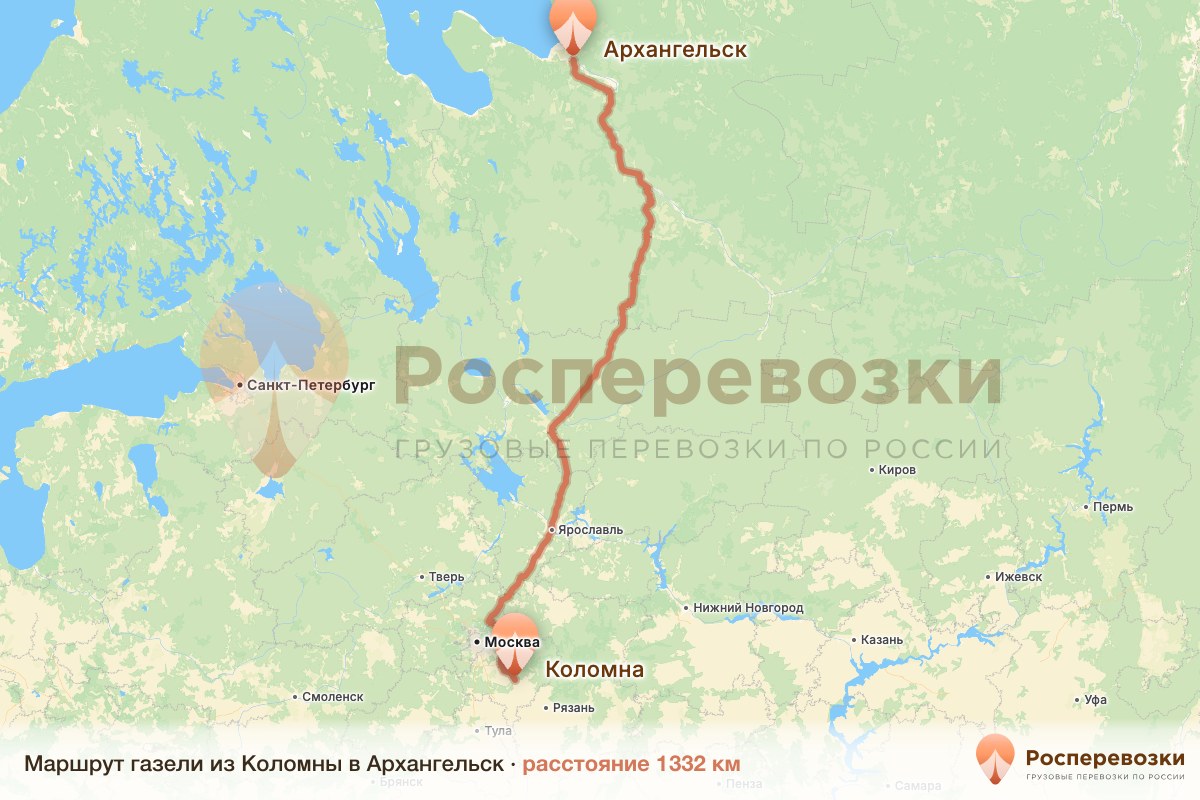 Газель Коломна Архангельск