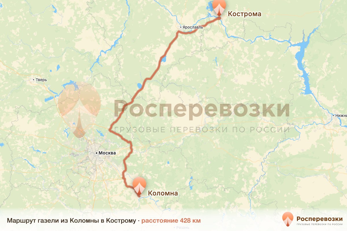 Газель Коломна Кострома