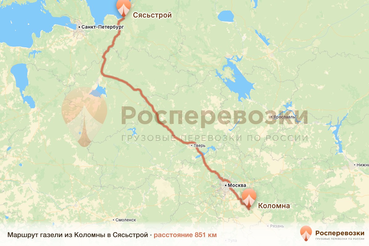 Газель Коломна Сясьстрой