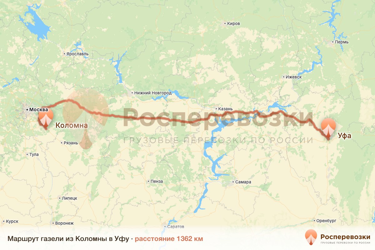 Газель Коломна Уфа