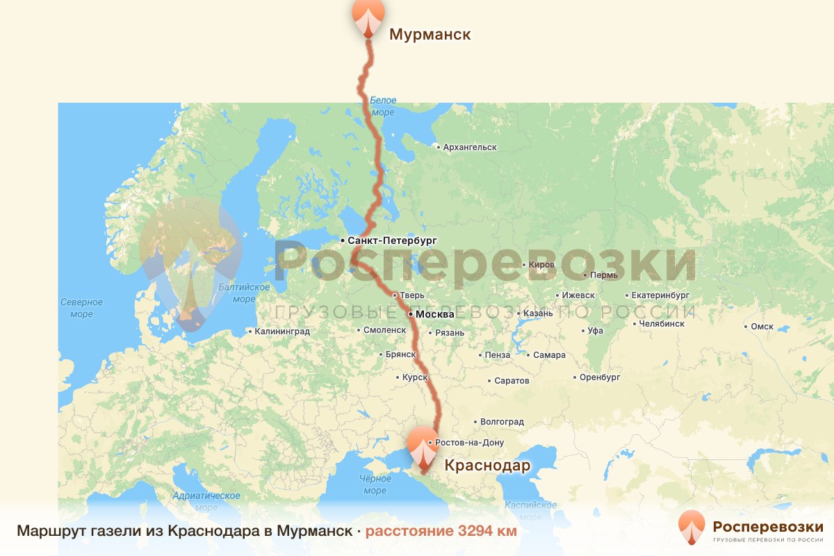 Газель Краснодар Мурманск