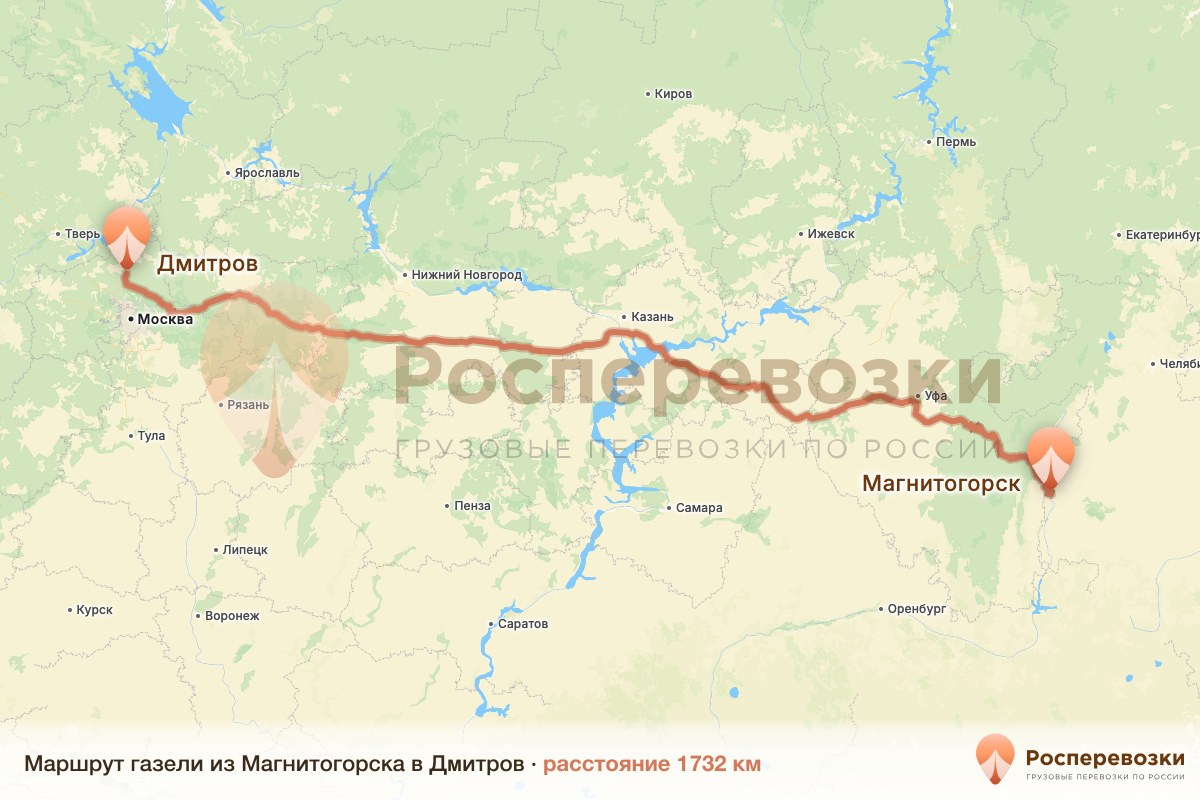 Газель Магнитогорск Дмитров