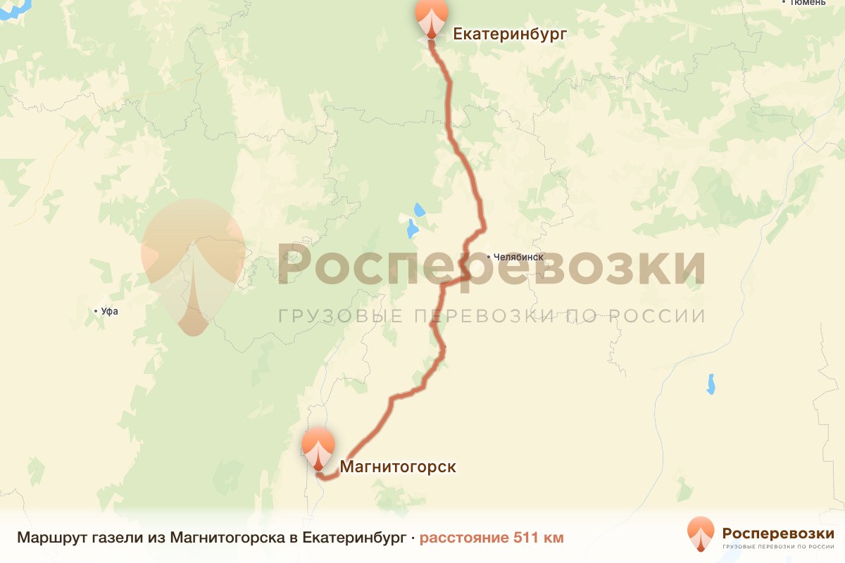 Газель Магнитогорск Екатеринбург