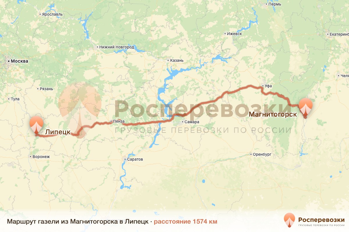 Газель Магнитогорск Липецк