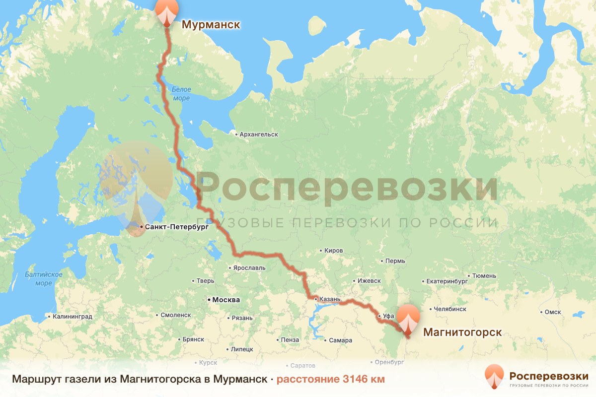 Газель Магнитогорск Мурманск