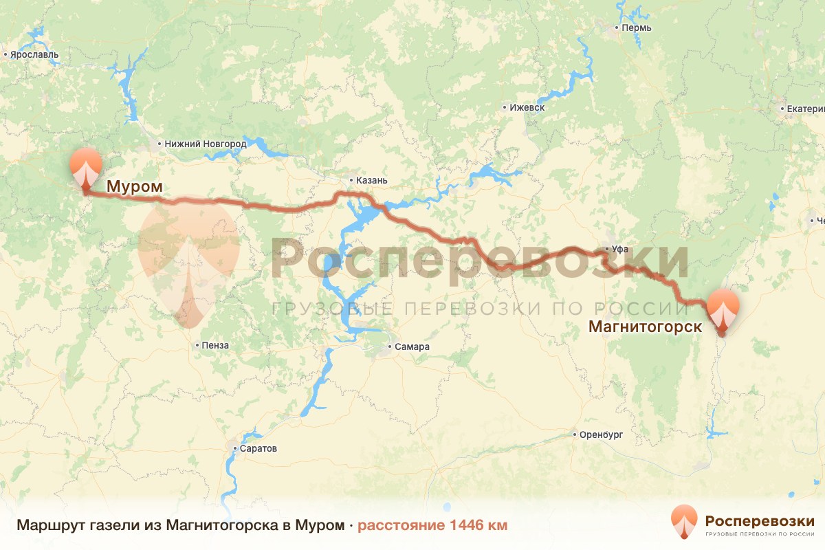 Газель Магнитогорск Муром