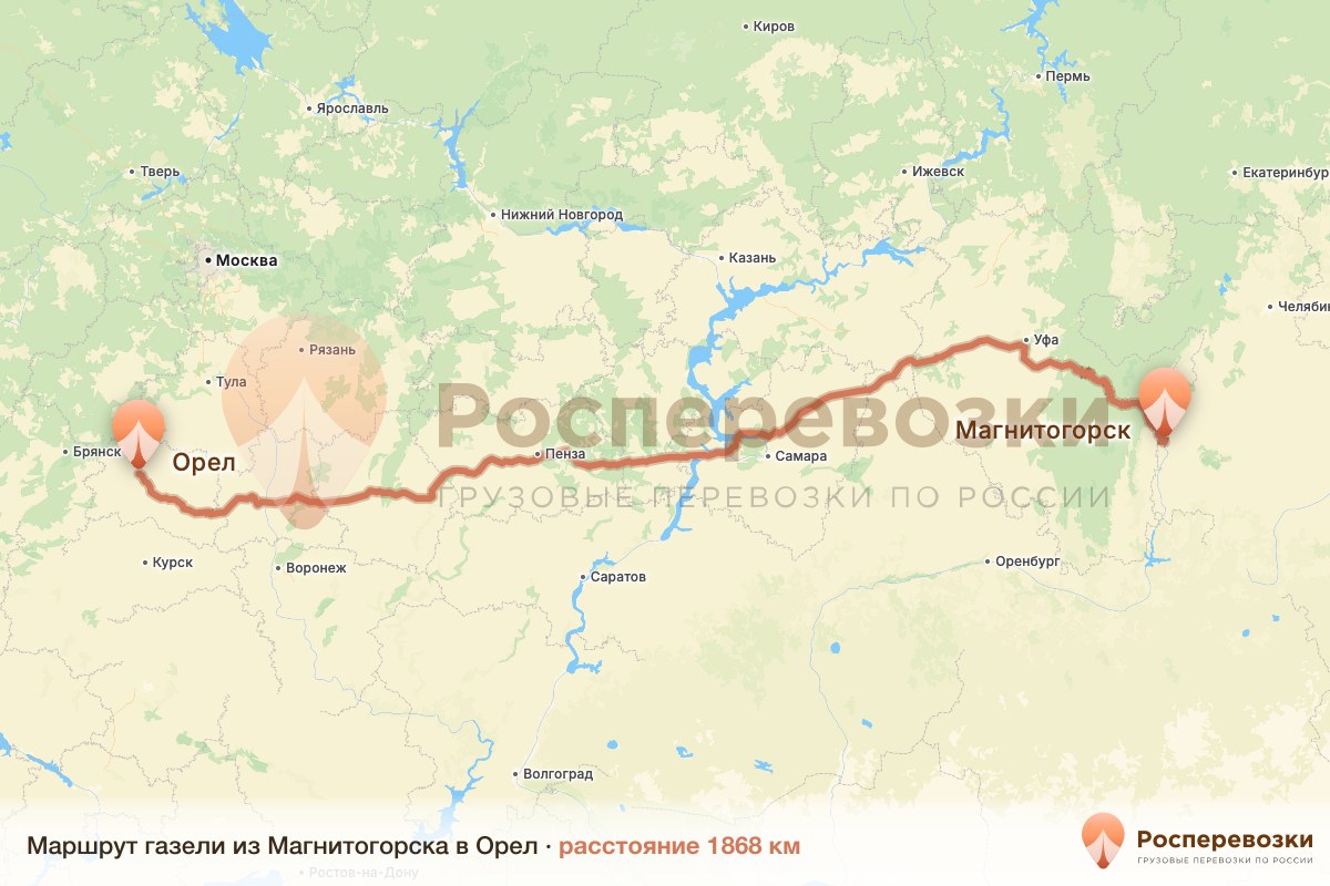 Газель Магнитогорск Орел