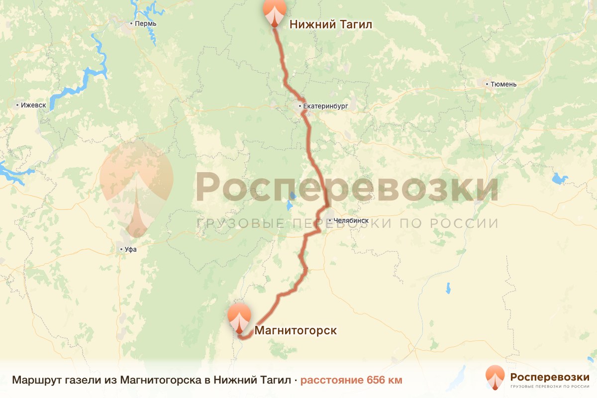 Газель Магнитогорск Нижний Тагил