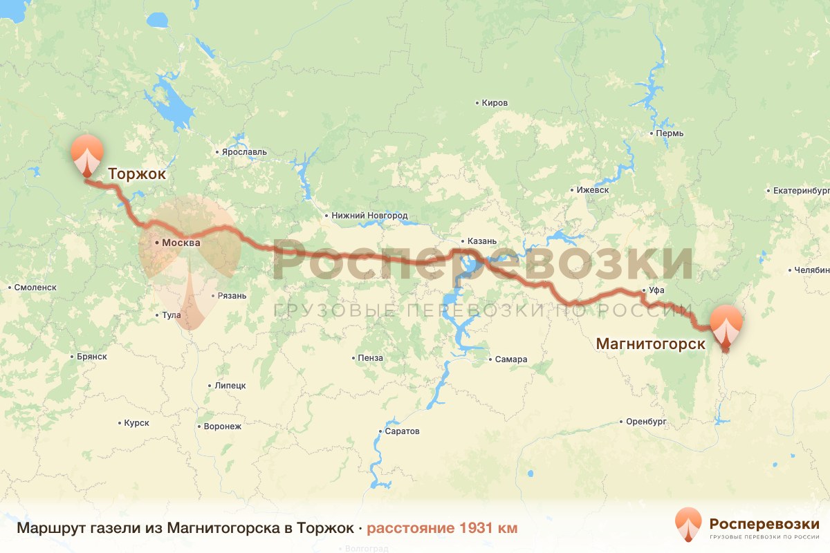 Газель Магнитогорск Торжок