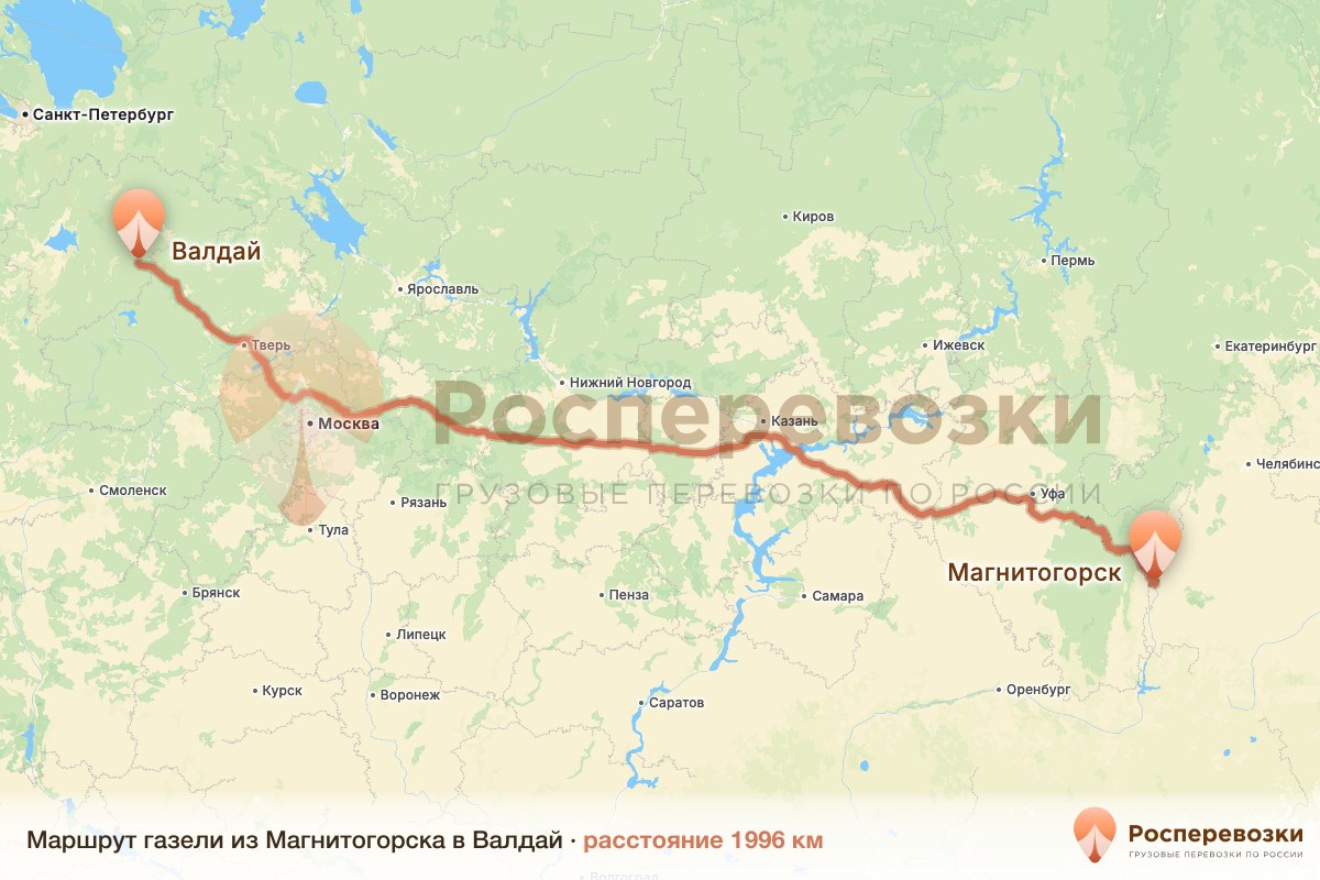 Газель Магнитогорск Валдай