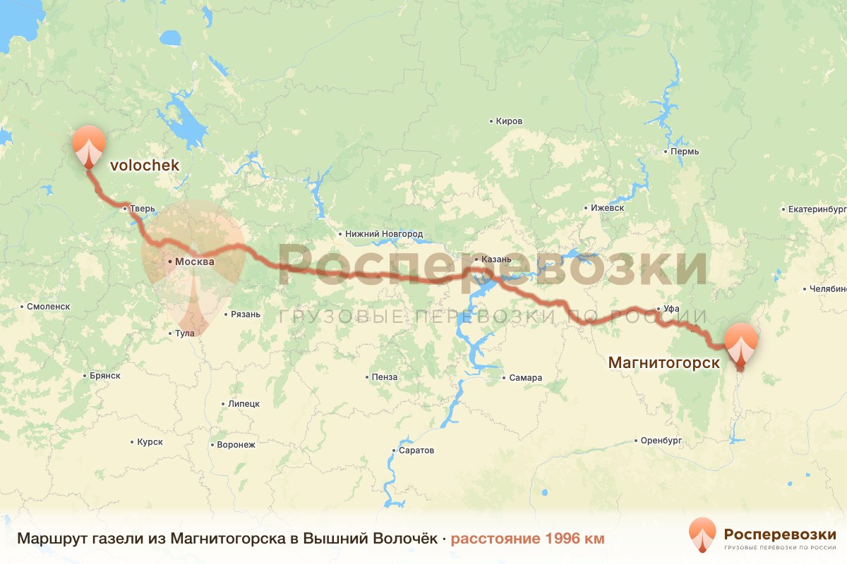 Газель Магнитогорск Вышний Волочёк