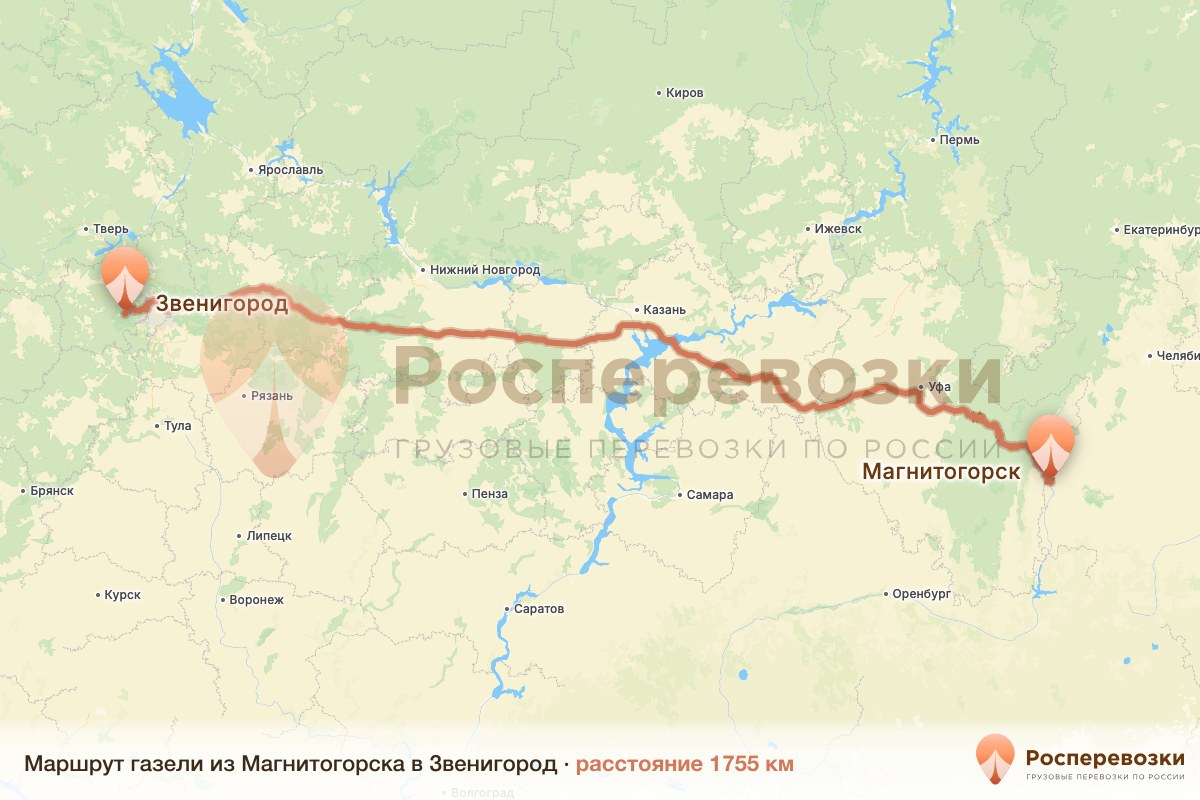 Газель Магнитогорск Звенигород