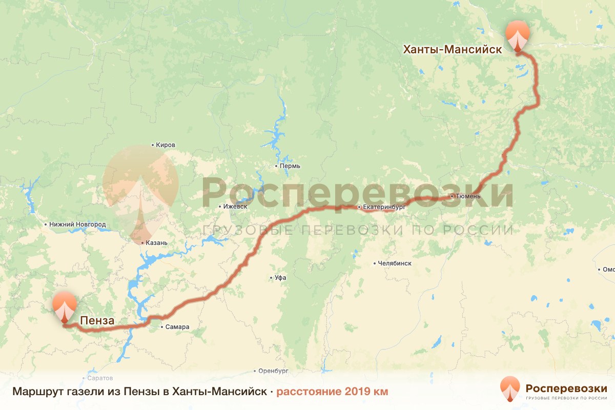 Газель Пенза Ханты-Мансийск