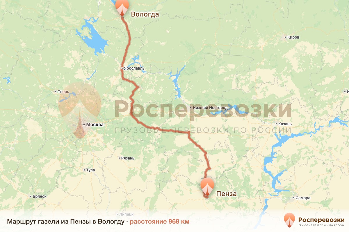 Газель Пенза Вологда