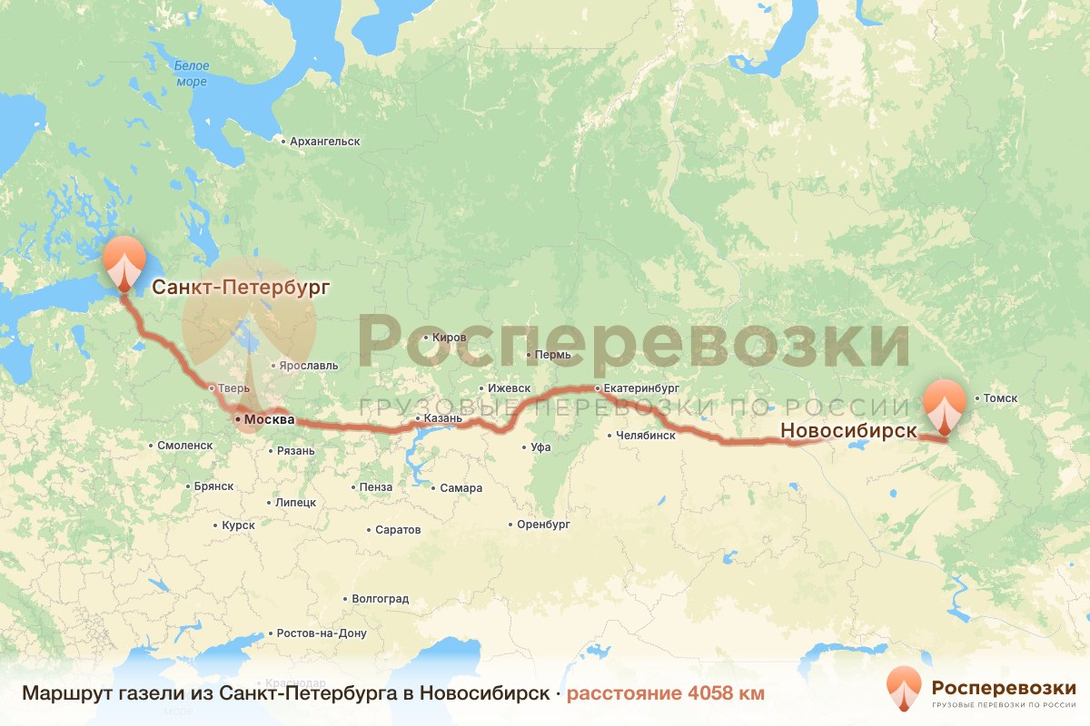 Газель Санкт-Петербург Новосибирск