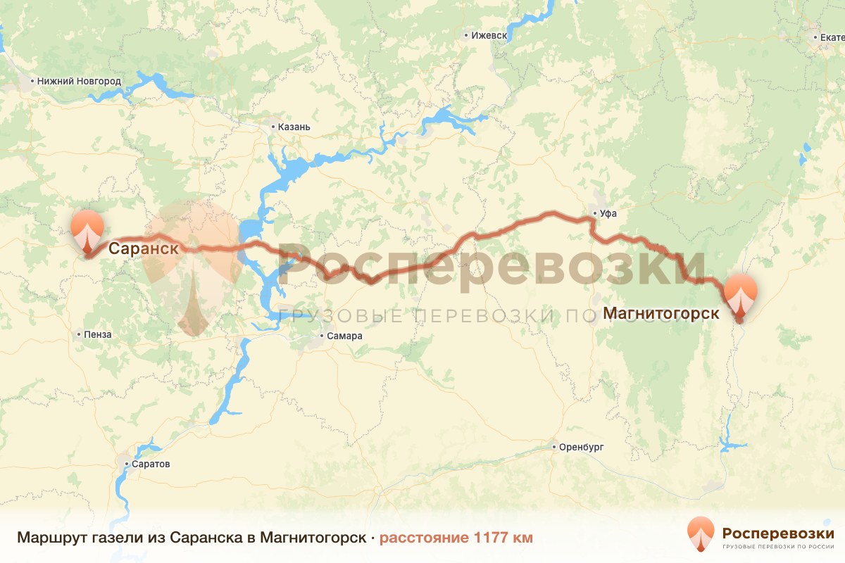 Газель Саранск Магнитогорск